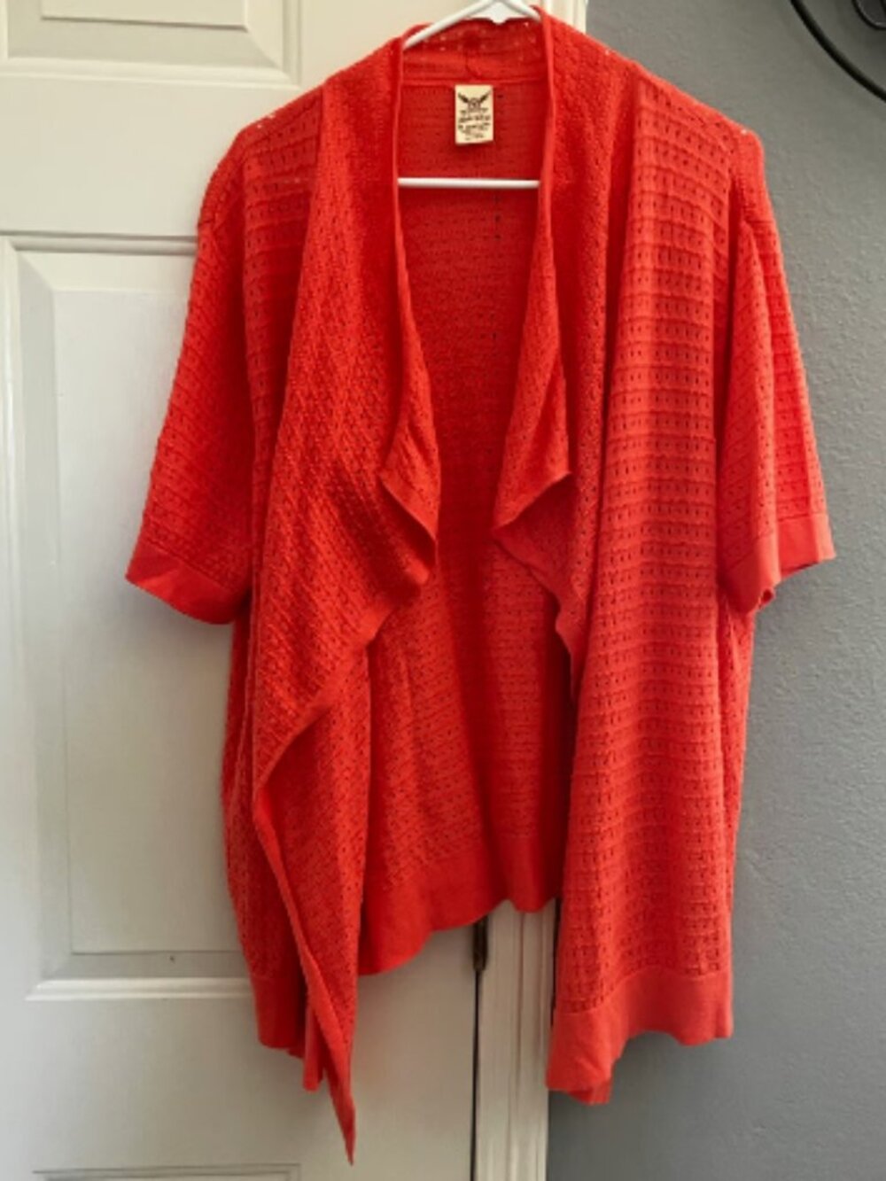 Faded Glory size 3X Orange Open Front Cardigan